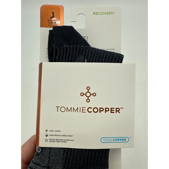 Tommie Copper Women's Compression Recovery Crew Socks 4-6.5 Grey - Picture 2 of 5